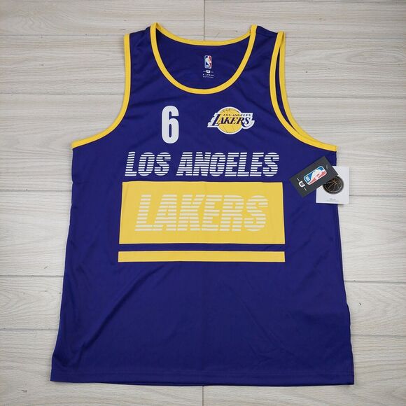 Los Angeles Lakers Lebron James Jersey #6‎ Tank Top Mens XL NBA UNK Purple NWT - Picture 1 of 7